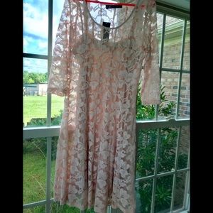 NWT Leslie Fay champagne layover dress